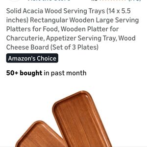 Acacia Wood Serving Trays - Set of 3